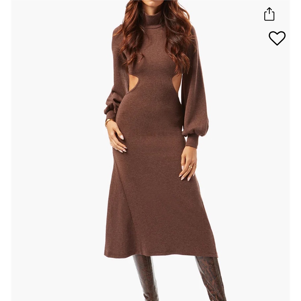 NWT! WeWoreWhat: Cacao Cutout Wide Rib Sweater Dress